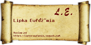 Lipka Eufémia névjegykártya